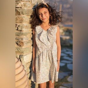 NWT Tea collection Ruffle Neck Floral Dress Size 10 Summer Sleeveless $60